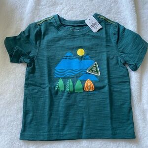 L.L. Bean Kids Tee with Mountain Graphic - Teal NWT
